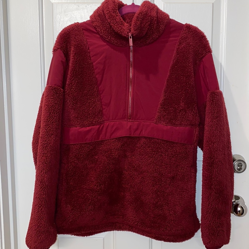 Victoria’s Secret PINK Maroon/Burgundy Plush Half-Zip Pullover